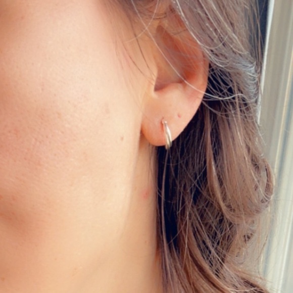 Sterling Silver Twist Hoop Earrings 12mm - Picture 10 of 14